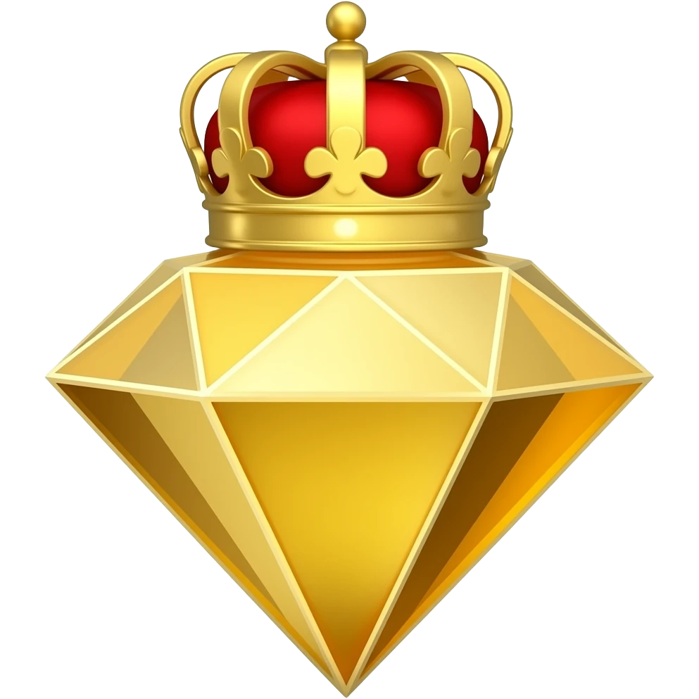 Бриллиант золотой с короной красной emoji