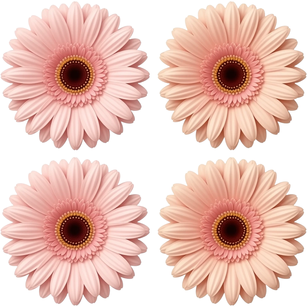 Three gerbera flower emoji