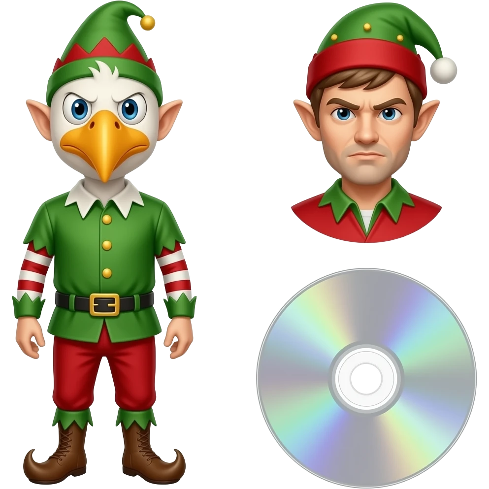 🐦+🙍🏻+💿+🧝🏻‍♂️ emoji