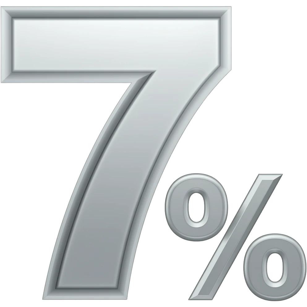 7 and a percent symbol emoji