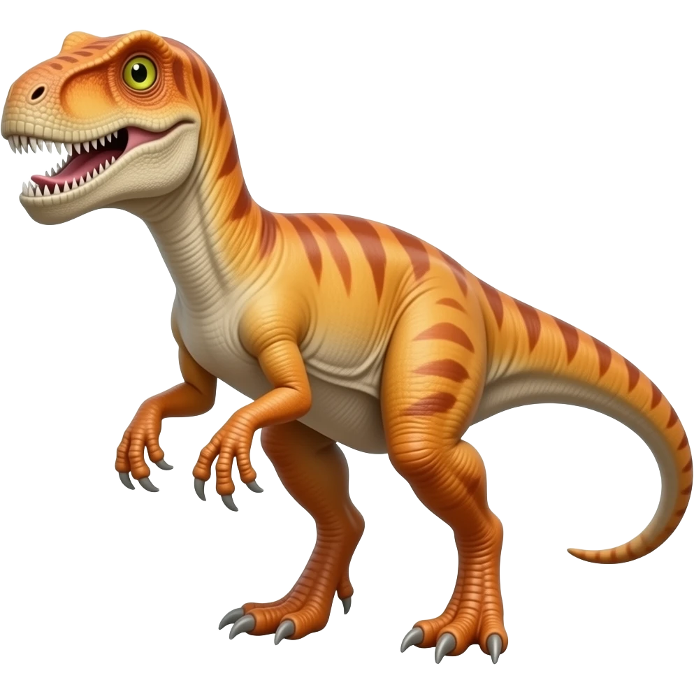 Lime eyed orange skinned white clawed baryonyx emoji