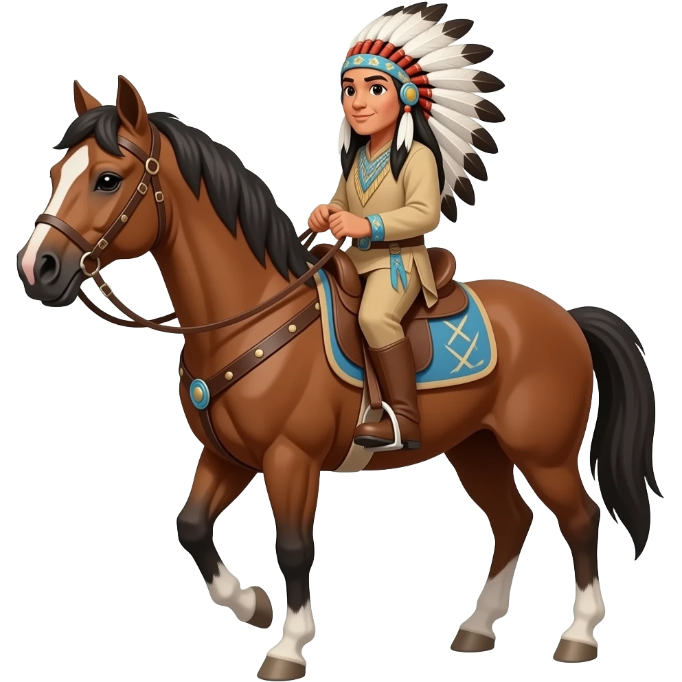 Indian chief on horse emoji