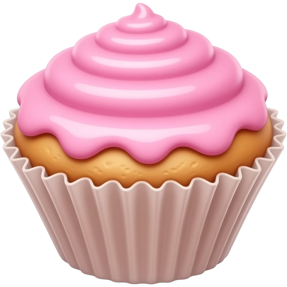 Cupcake with pink icing emoji
