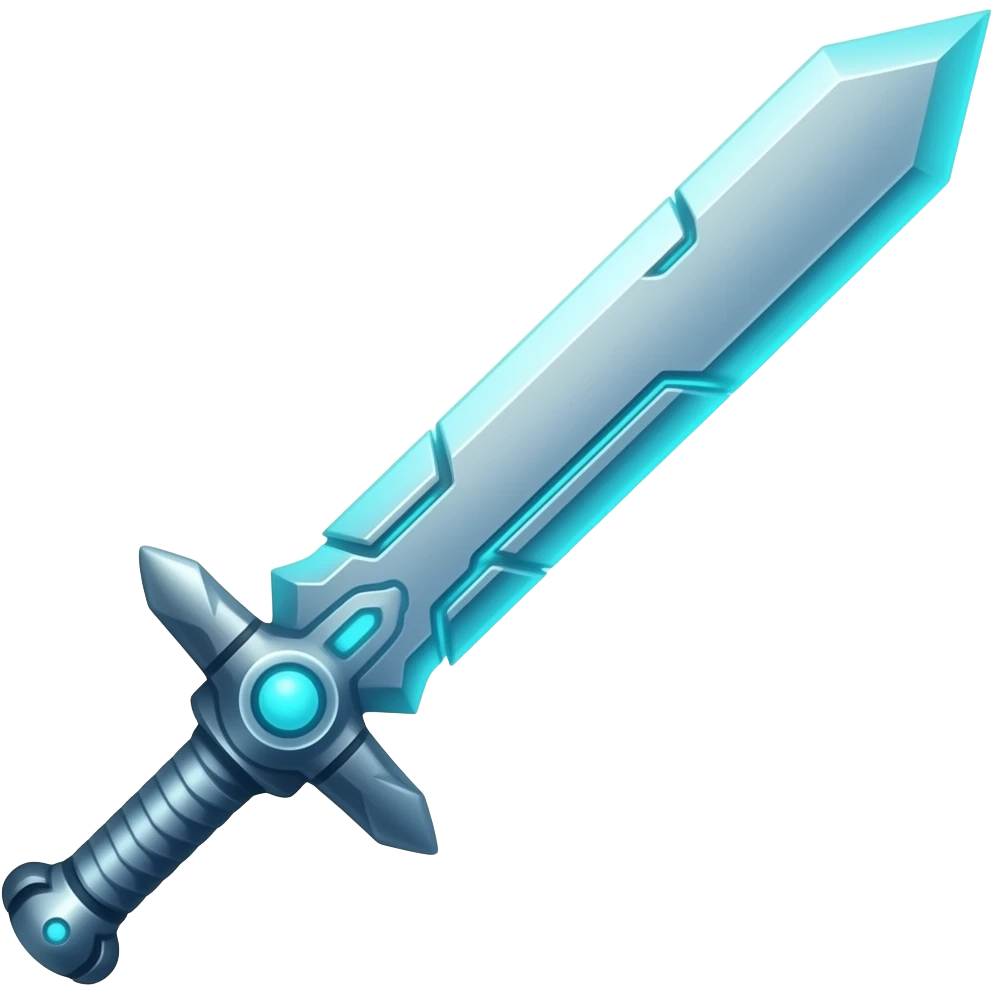blue cyberpunk sword emoji