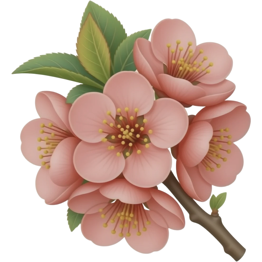 нарисуй цветение Chaenomeles japonica Maulei emoji