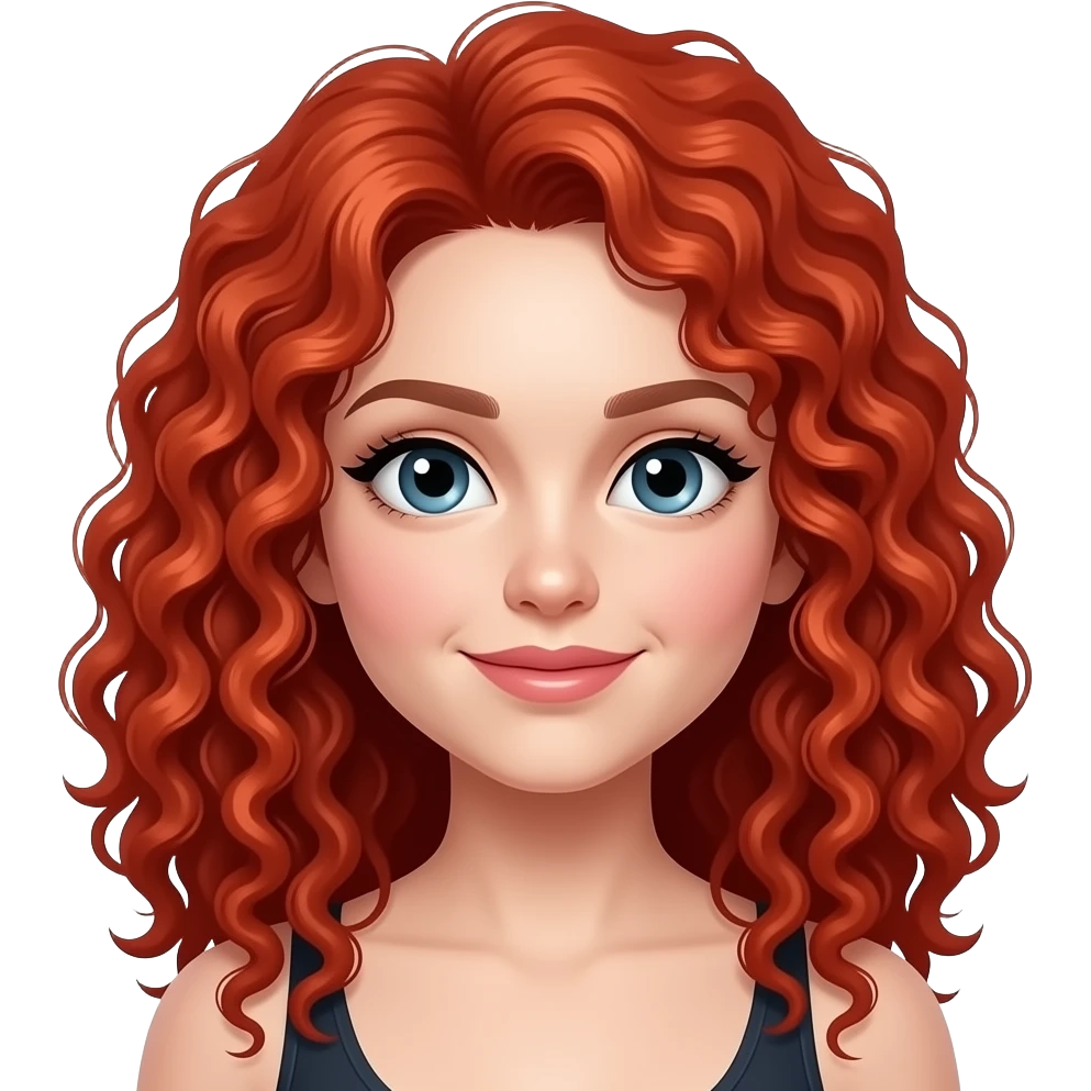 uma garota metaleira do cabelo vermelho e cacheado emoji
