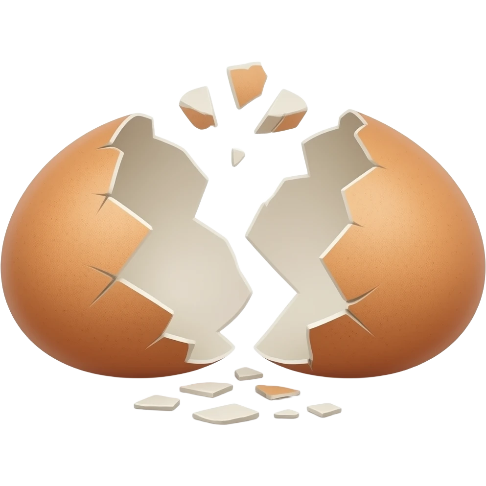 broken, shattered eggshells emoji