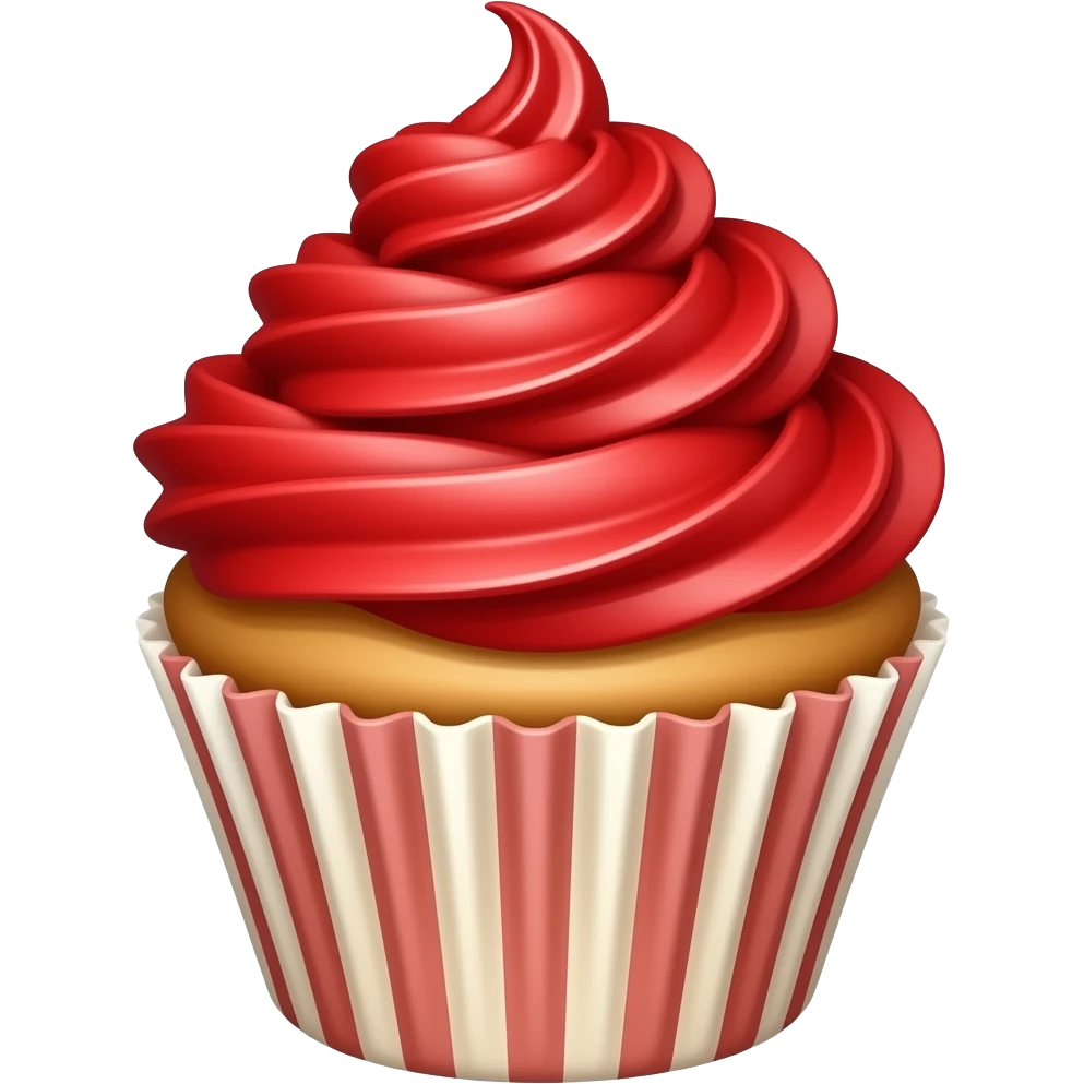 Cupcake with red icing emoji