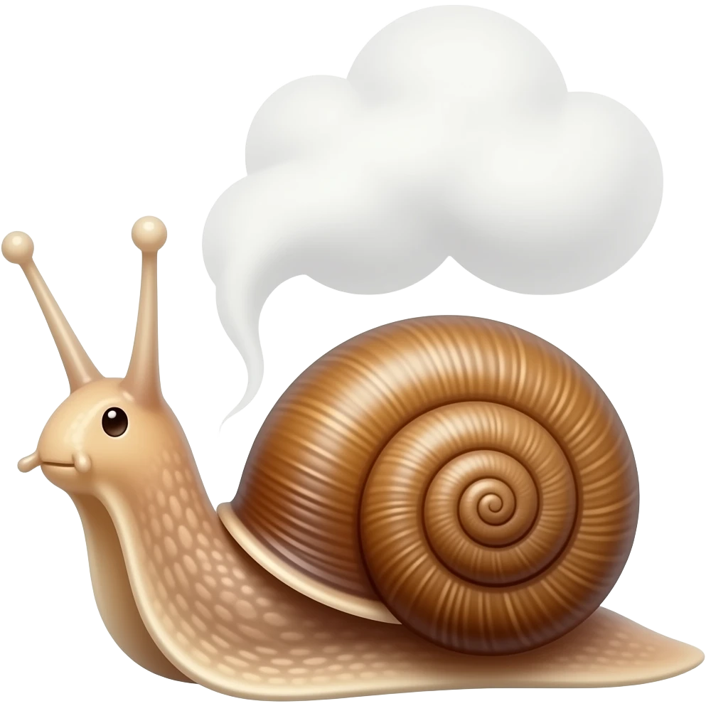 Snail with a puff of smoke behind it emoji