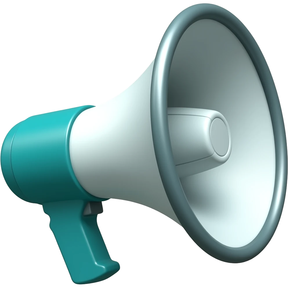 Teal mega phone emoji