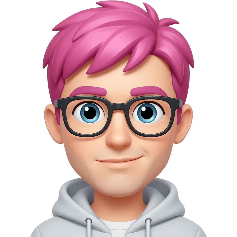 Emojii de nerd cor de rosa emoji