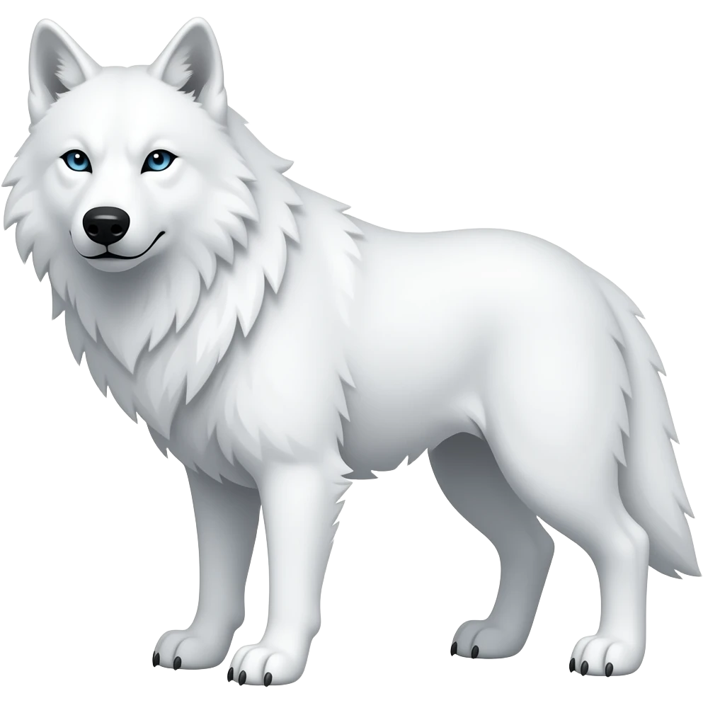 White fierce wolf emoji
