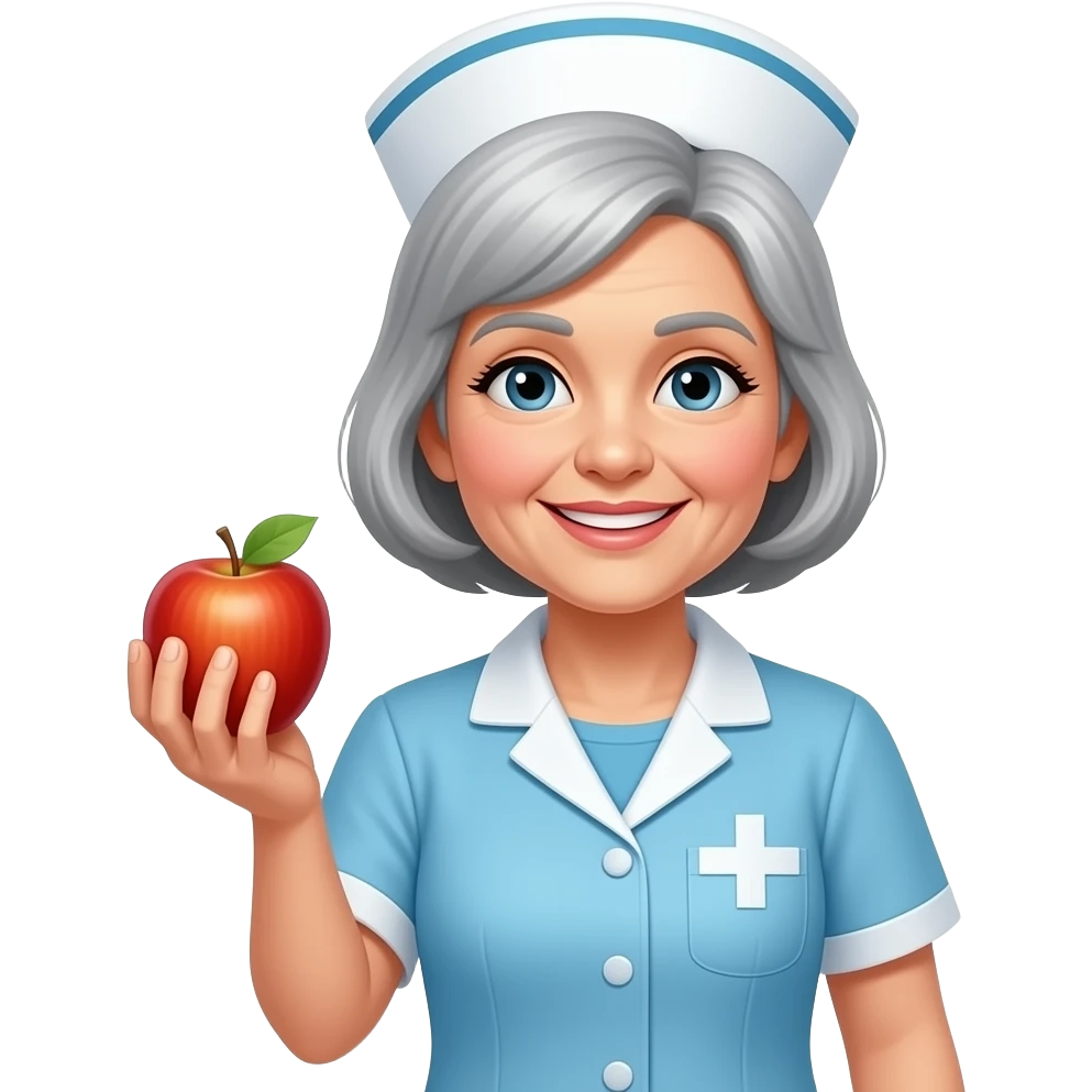 elder woman nurse apple emoji emoji