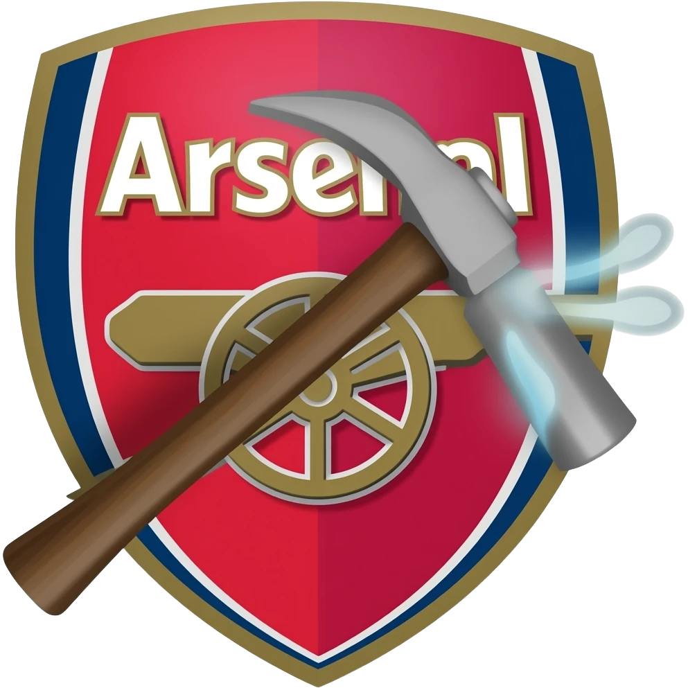 Arsenal cannon logo shooting Westham hammers emoji