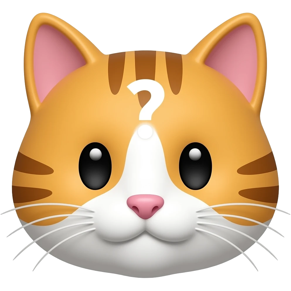 голова кота с вопросительным знаком emoji