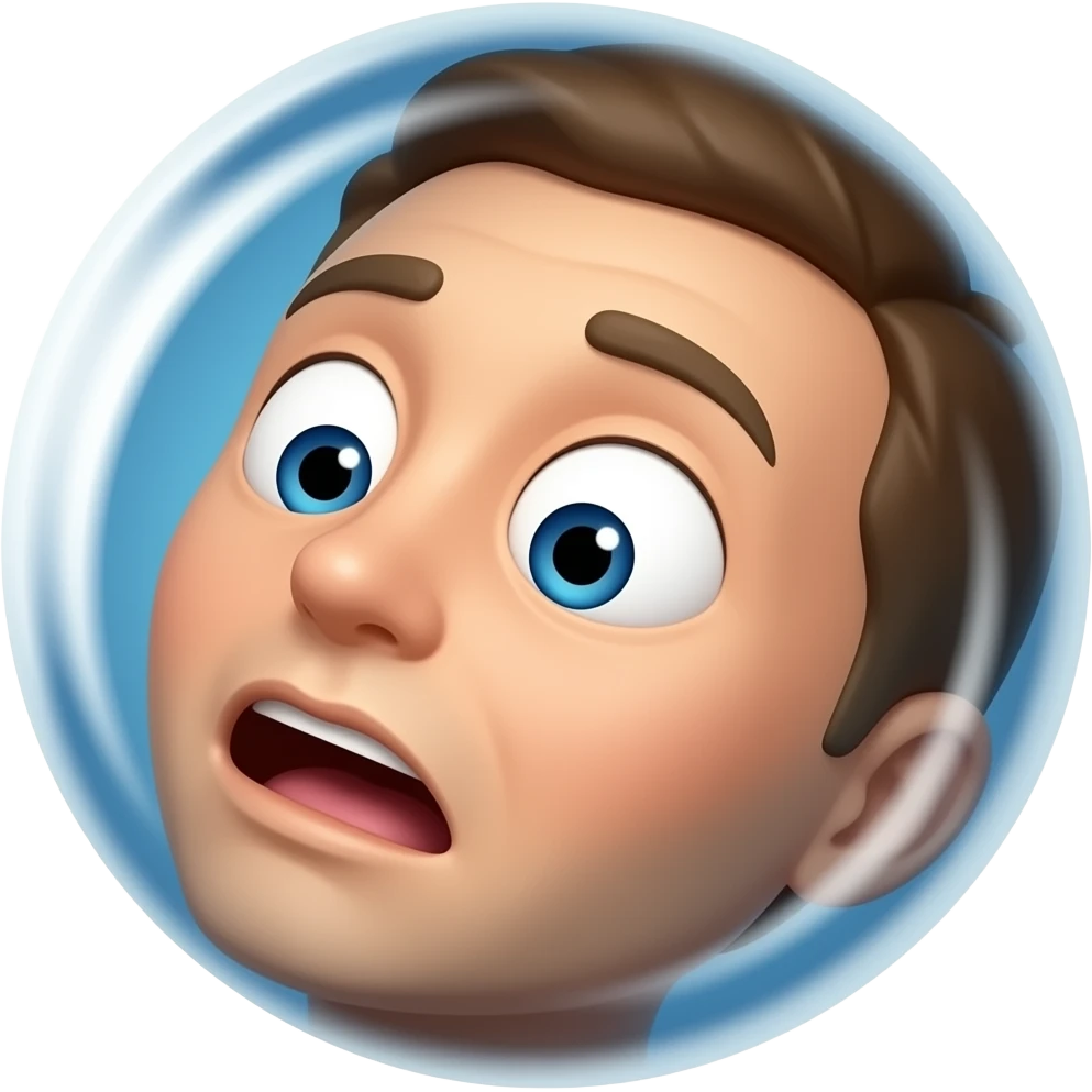 Make a dizzy face with fisheye distortion emoji