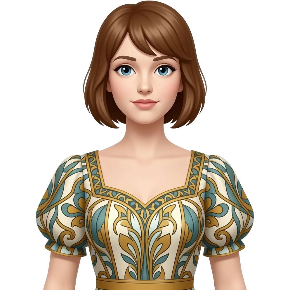 art nouveau dress man mannequin with head emoji