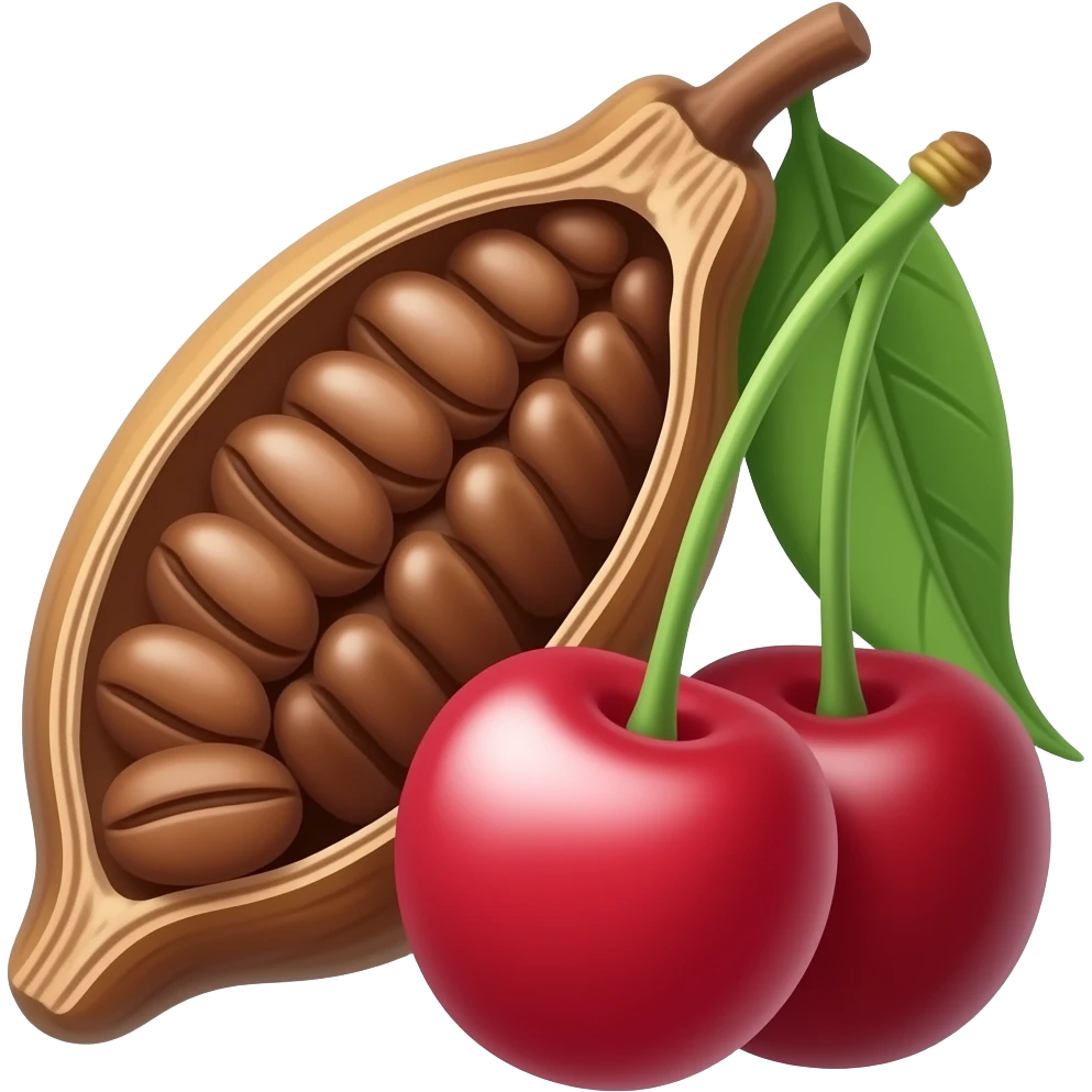cacao and cherry together emoji
