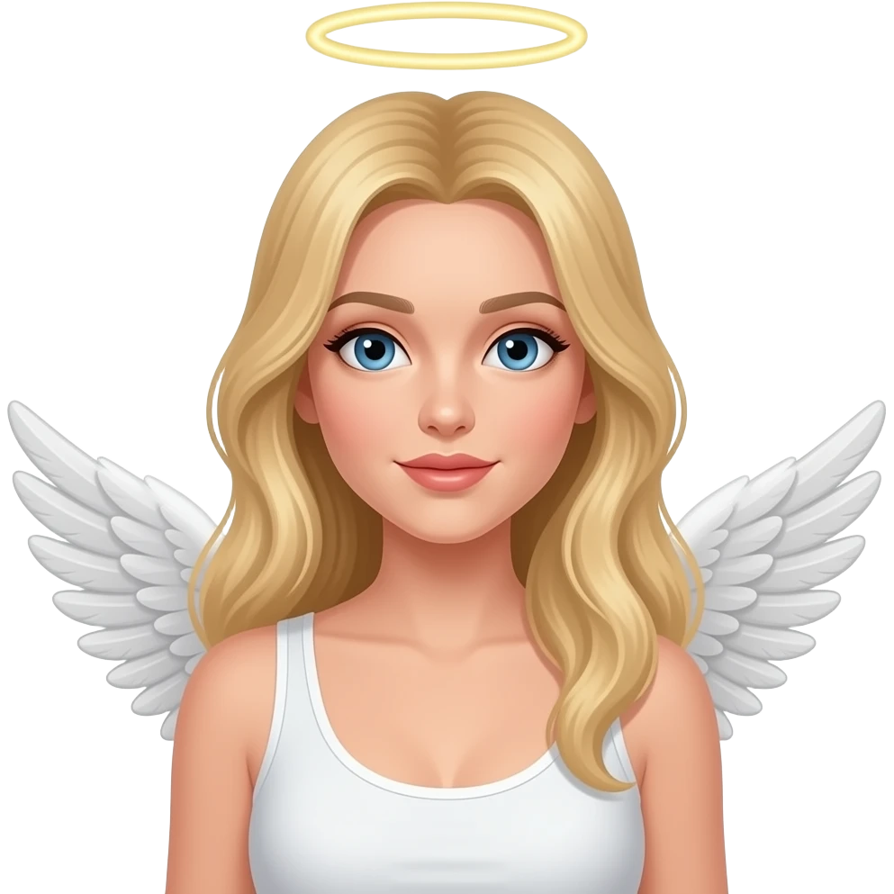 Толстая русая девочка с крыльями ангела emoji