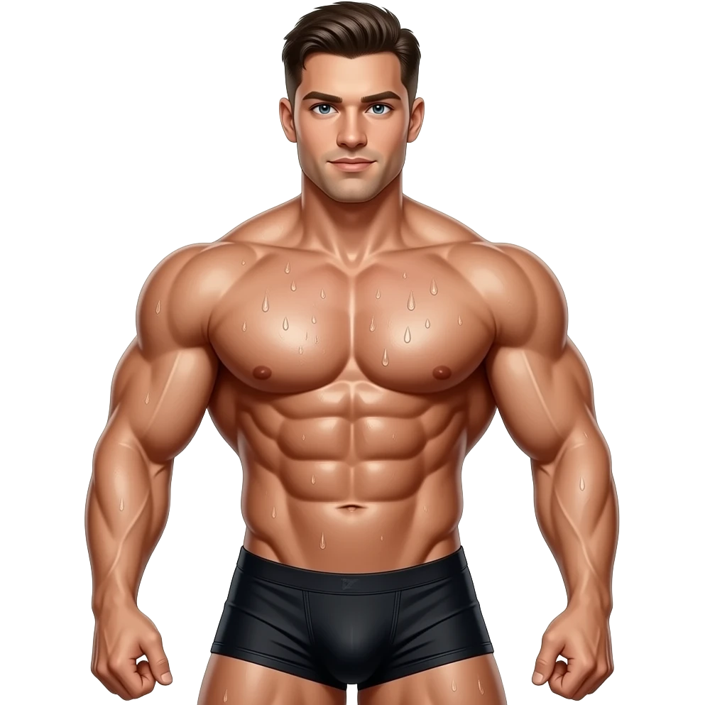 Muscular bodybuilder in jockstrap emoji