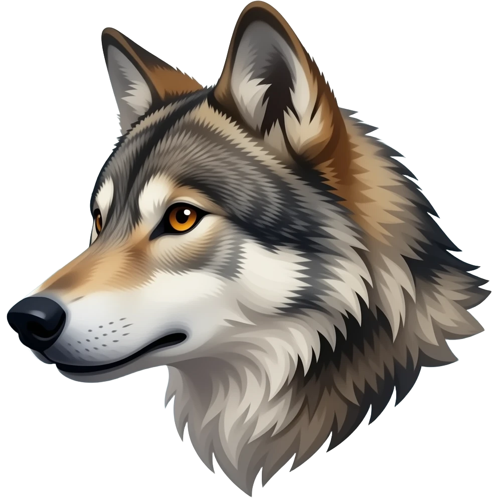 Wolf head facing left emoji