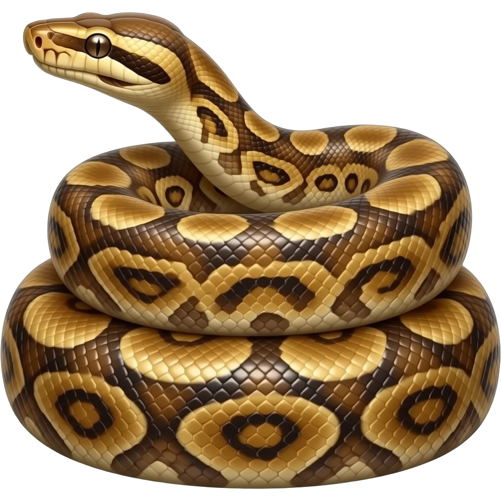 oiled in two dense horizontal loops, body forms a compact pile, head is ...