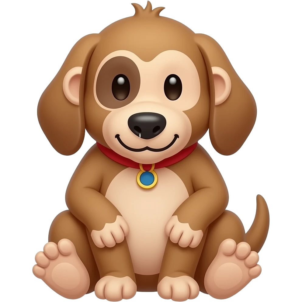 Dog sitting on monkeys lap emoji
