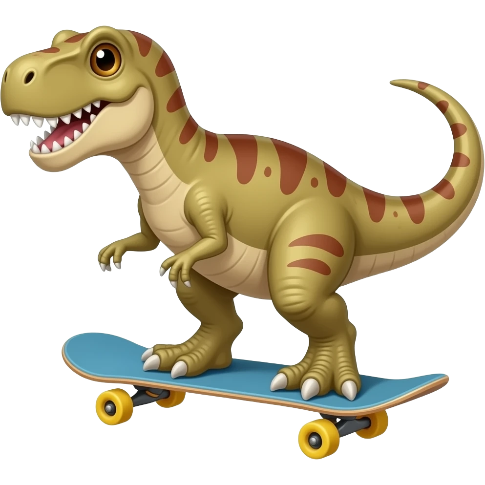 Dinosaur on a skateboard emoji
