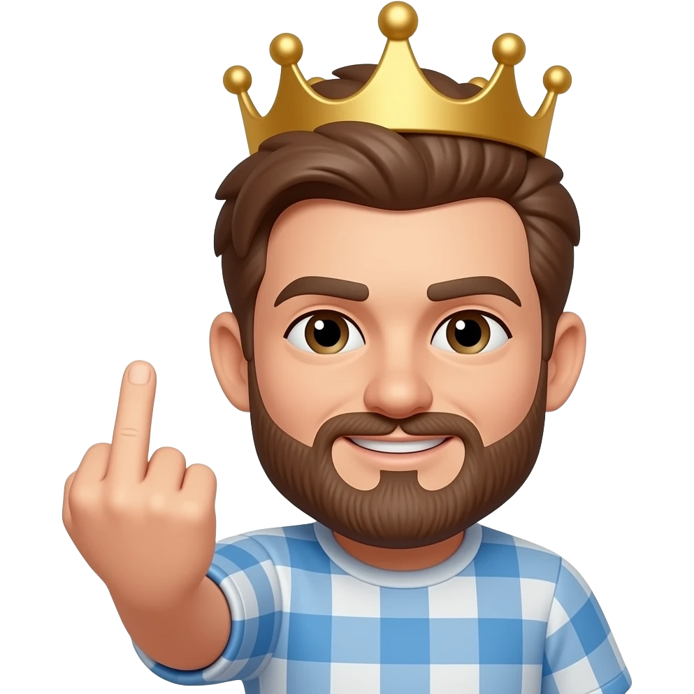 Emoji doing the Middle finger with a crown on emoji