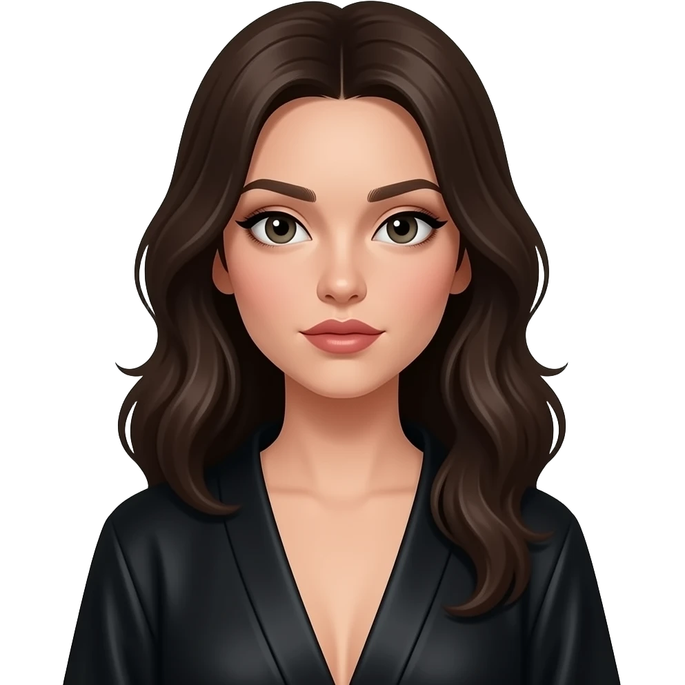 Девушка в черном халате сексуальном emoji