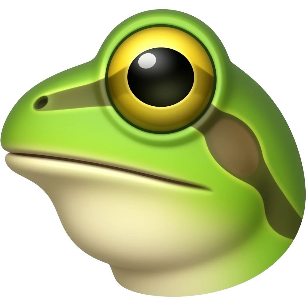 side view frog only face emoji