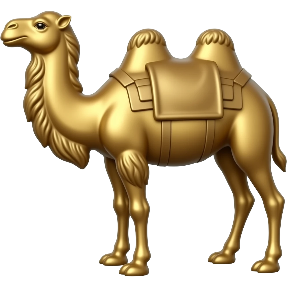 Camel Brass Statue with saddle or cloths on its back emoji