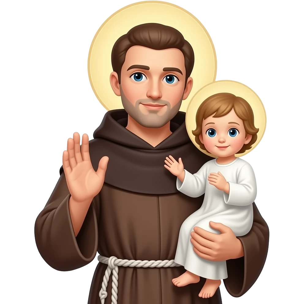 Crie emojis de Santo Antônio, com e sem o menino jesus emoji