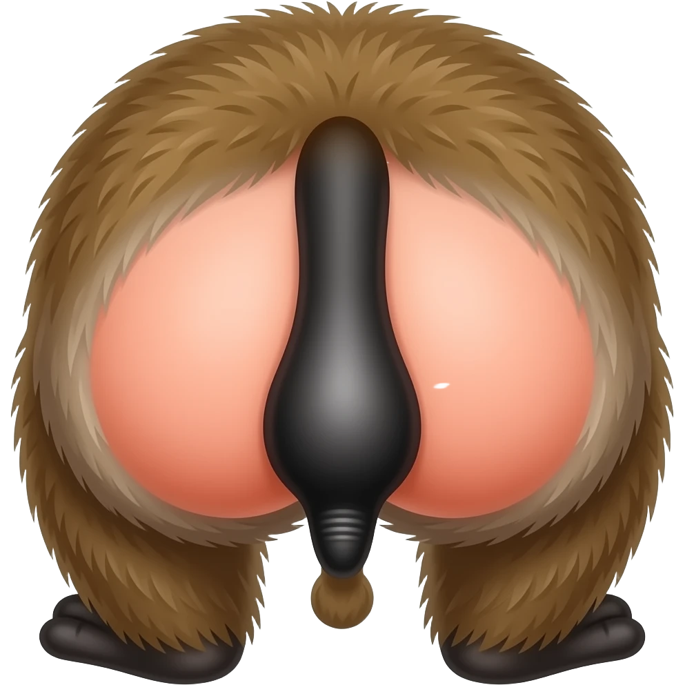 Baboon butt with big black African penis betweeen it emoji