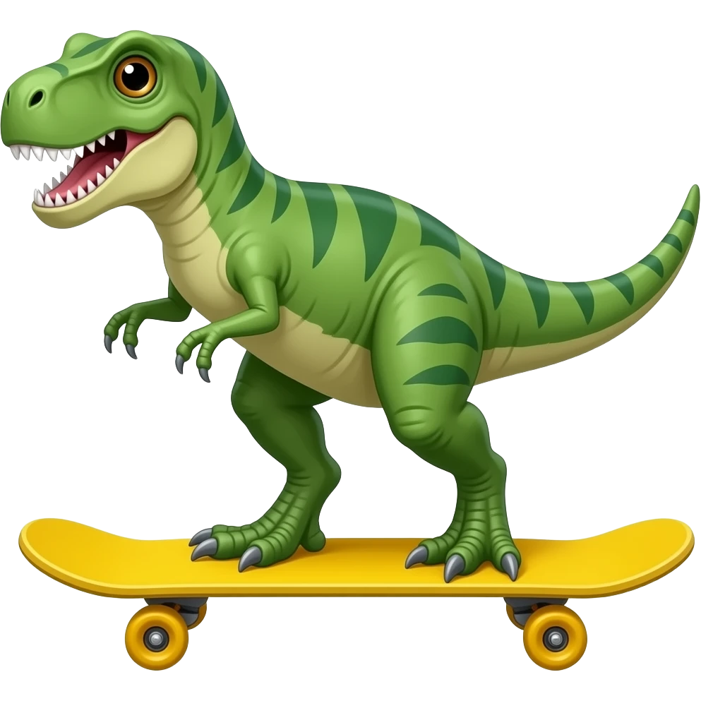 Dinosaur on a skateboard emoji