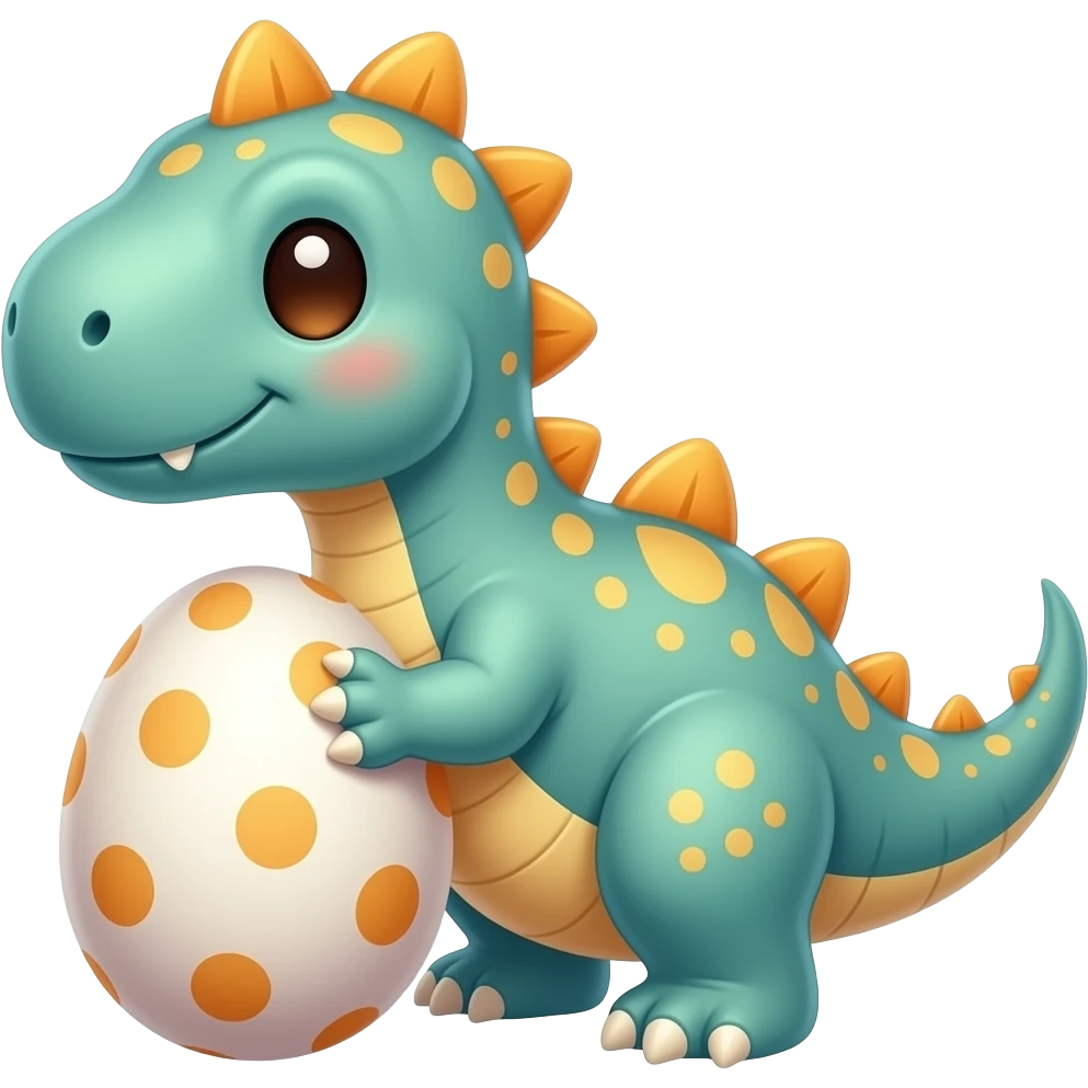 Dino Baby mit Ei niedlich emoji