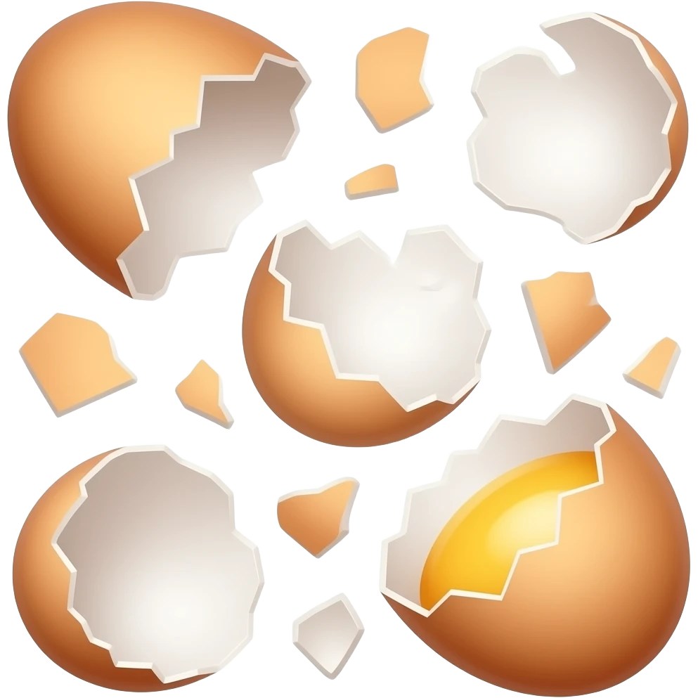 shattered eggshells, mostly shells emoji