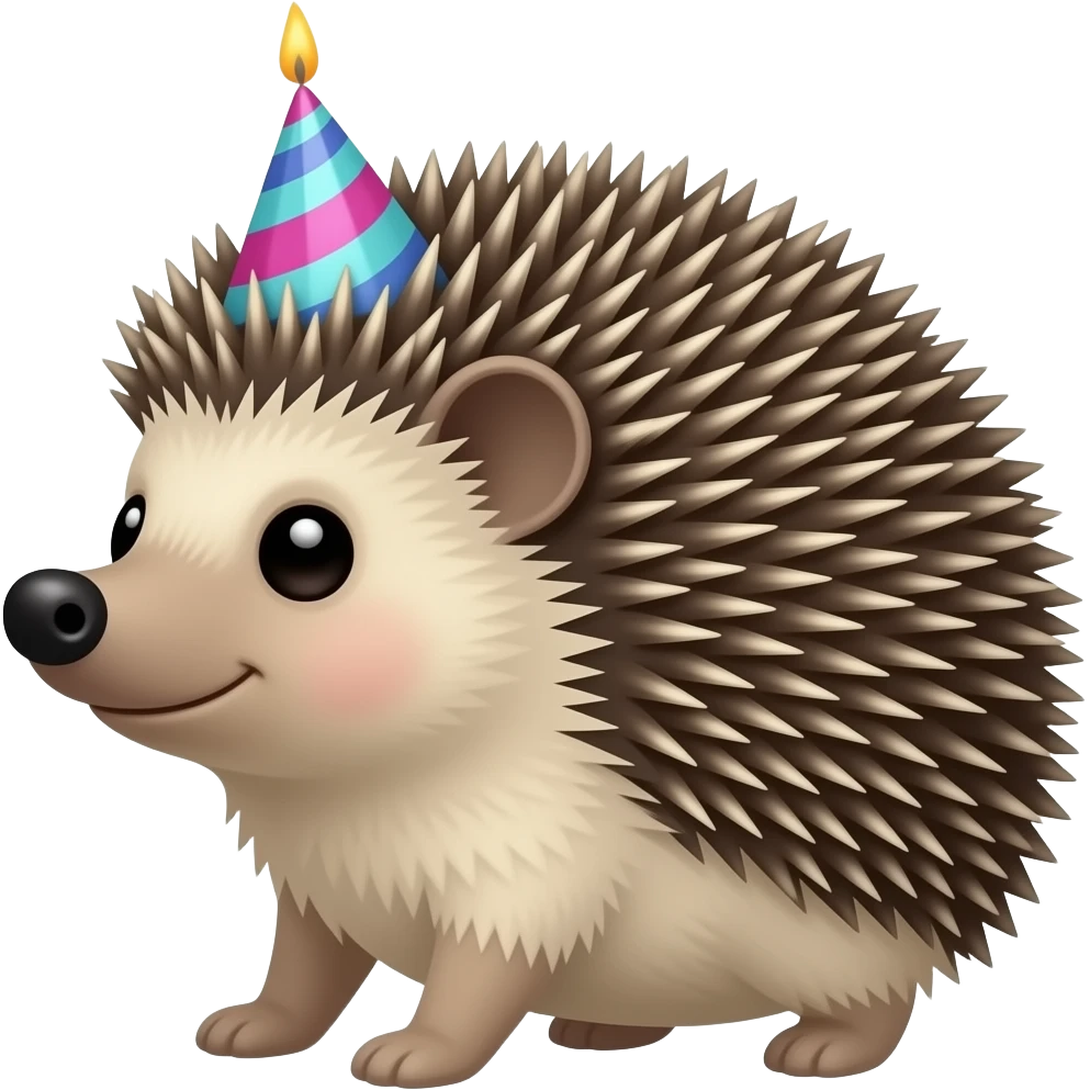 Hedgehog's birthday emoji