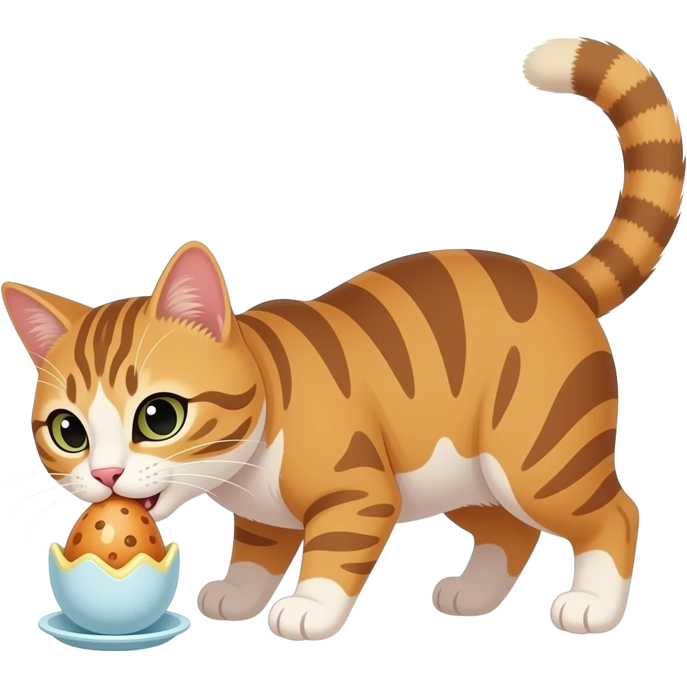 cat eating deviled eggs emoji