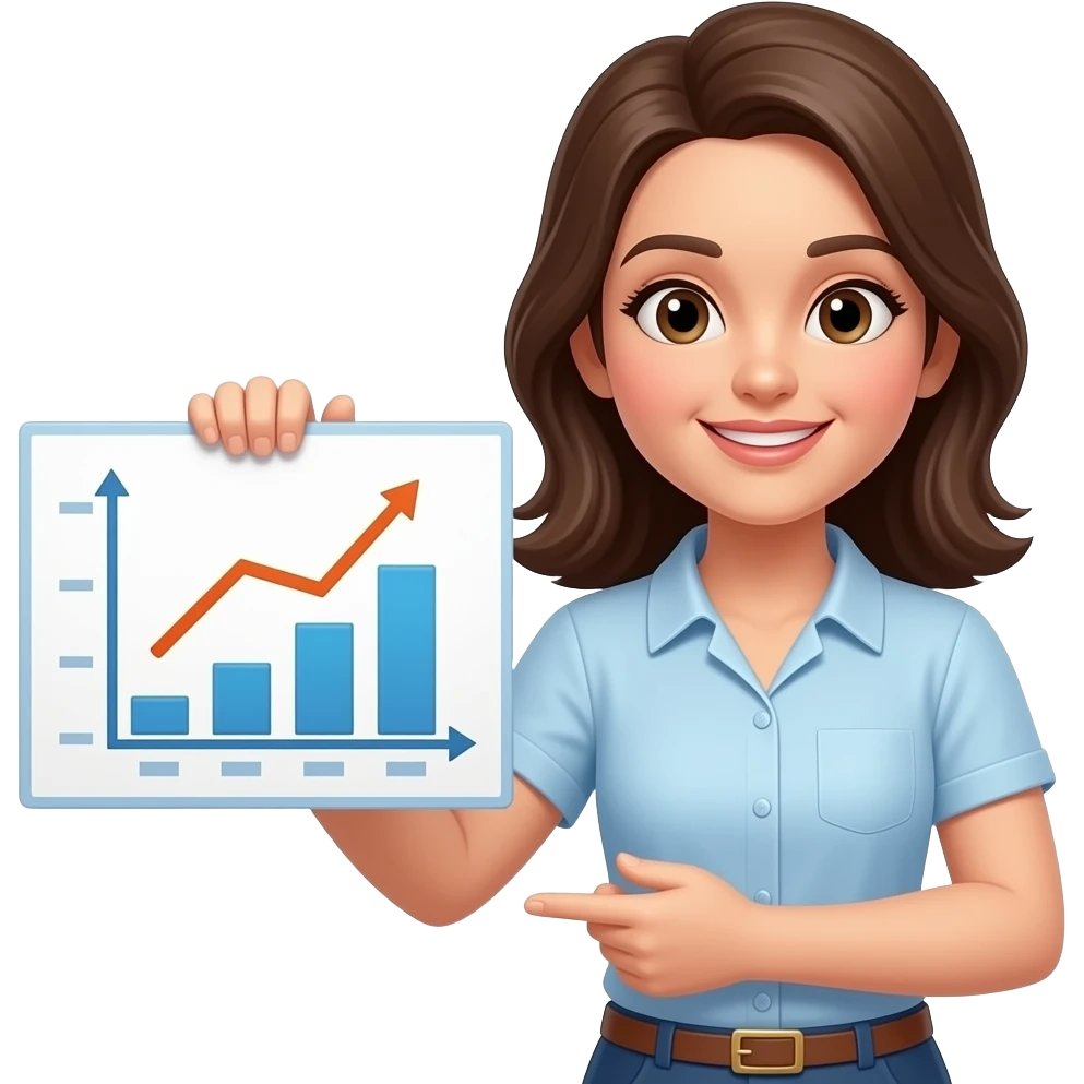 woman presenting growth chart emoji