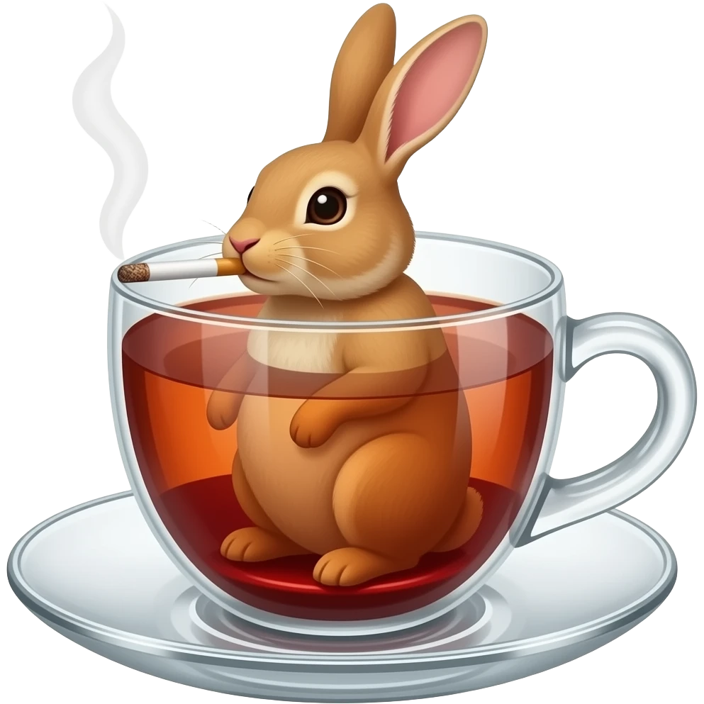 ince belli dumanı tüten tavşan kanı çaylı çay bardağı emoji