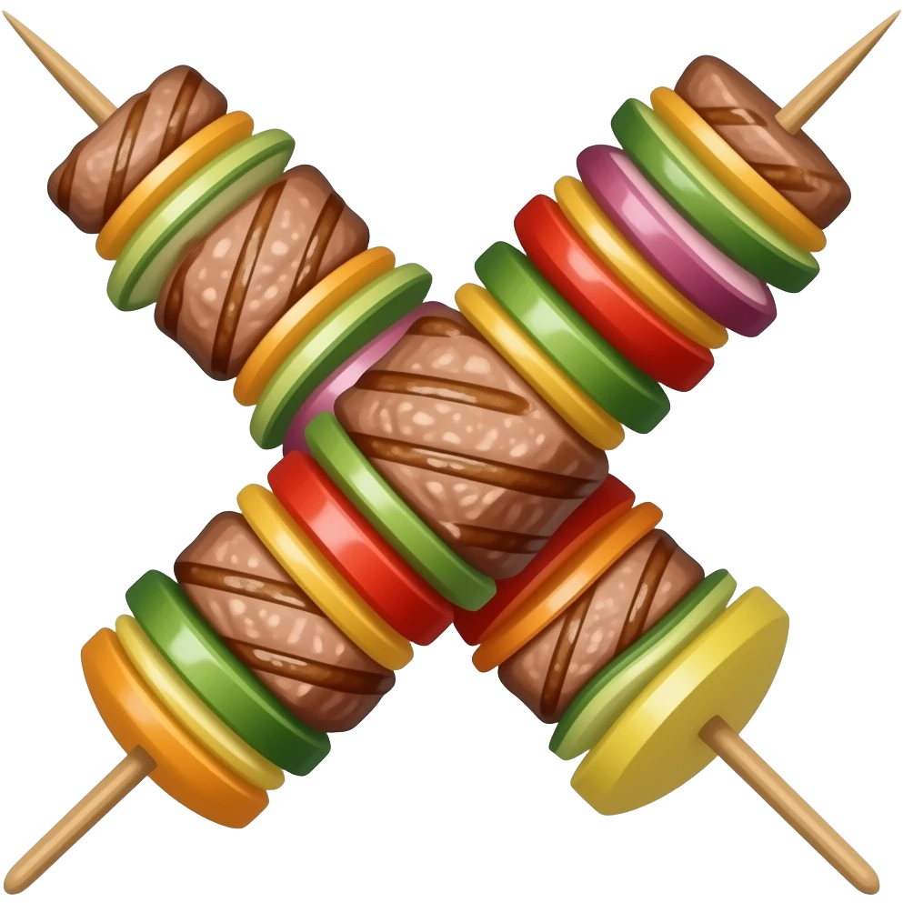 Brocheta de carne asada de cerdo sin verduras emoji