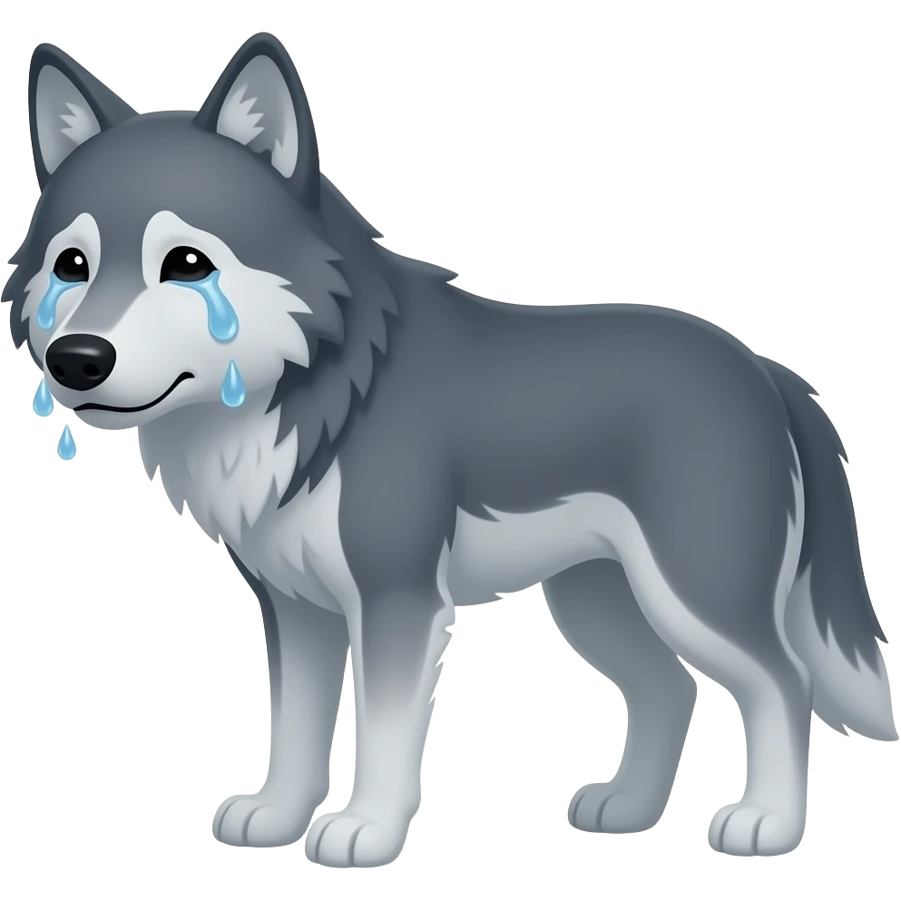 Wolf crying sad emoji