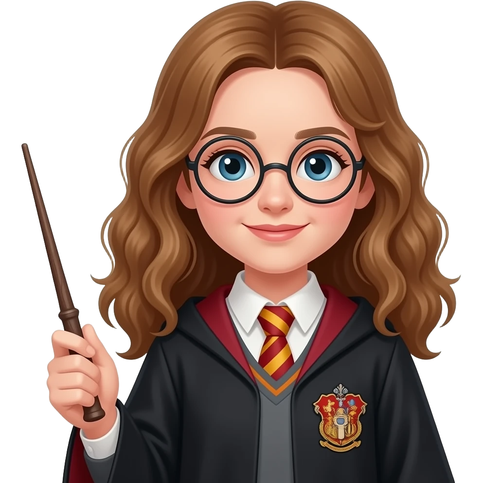 Гермиона Грейнджер с волшебной палочкой из фильма Гарри Поттер emoji