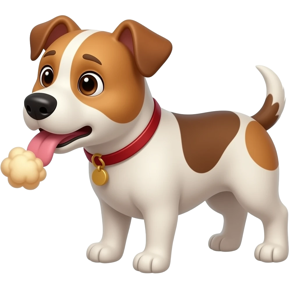 dog embarrassed by farting emoji