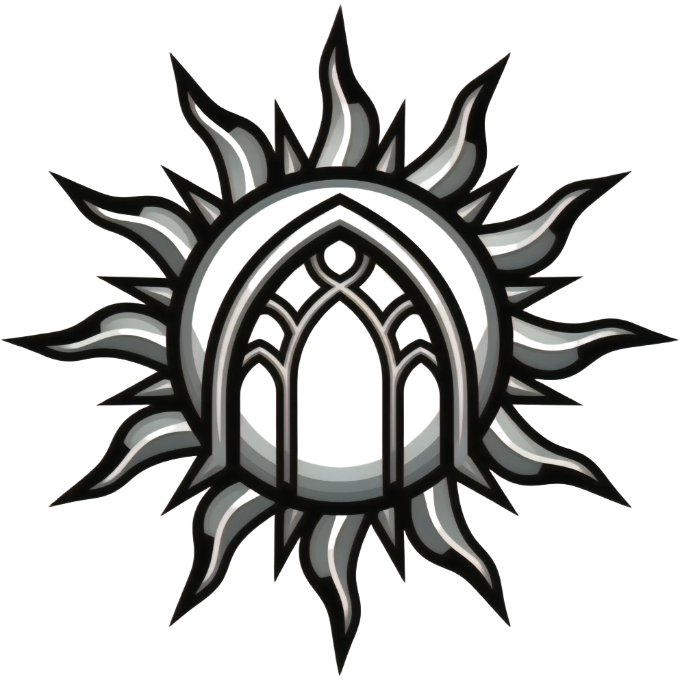 Gothic sun, tattoo style, no background emoji