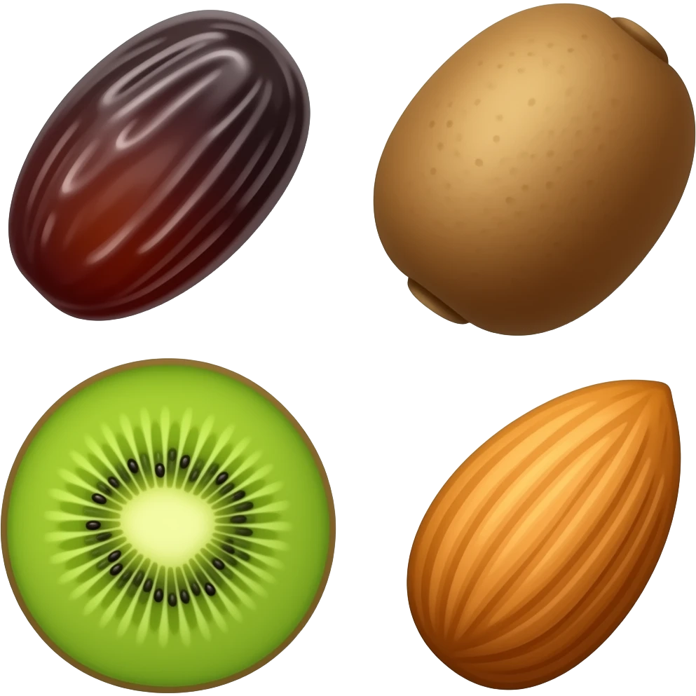 Финики киви и миндаль emoji