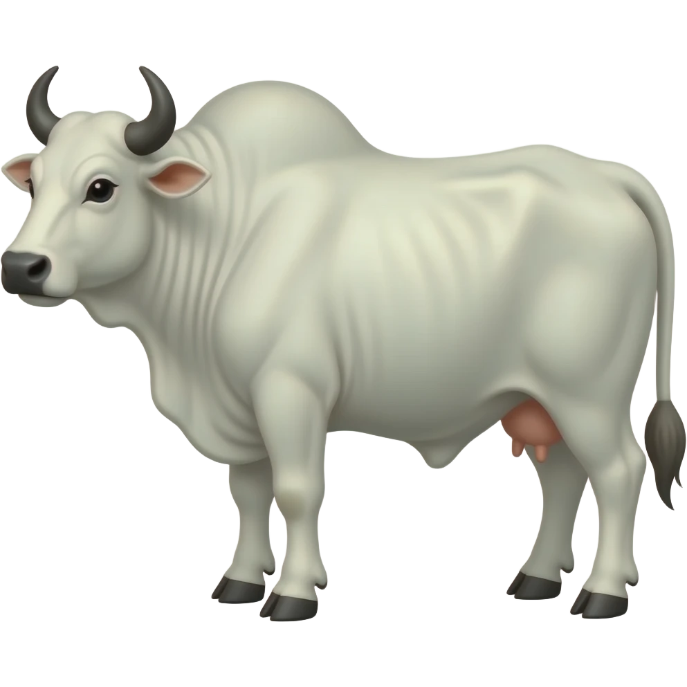 white zebu bull (with a hump) with testicles emoji | AI Emoji Generator