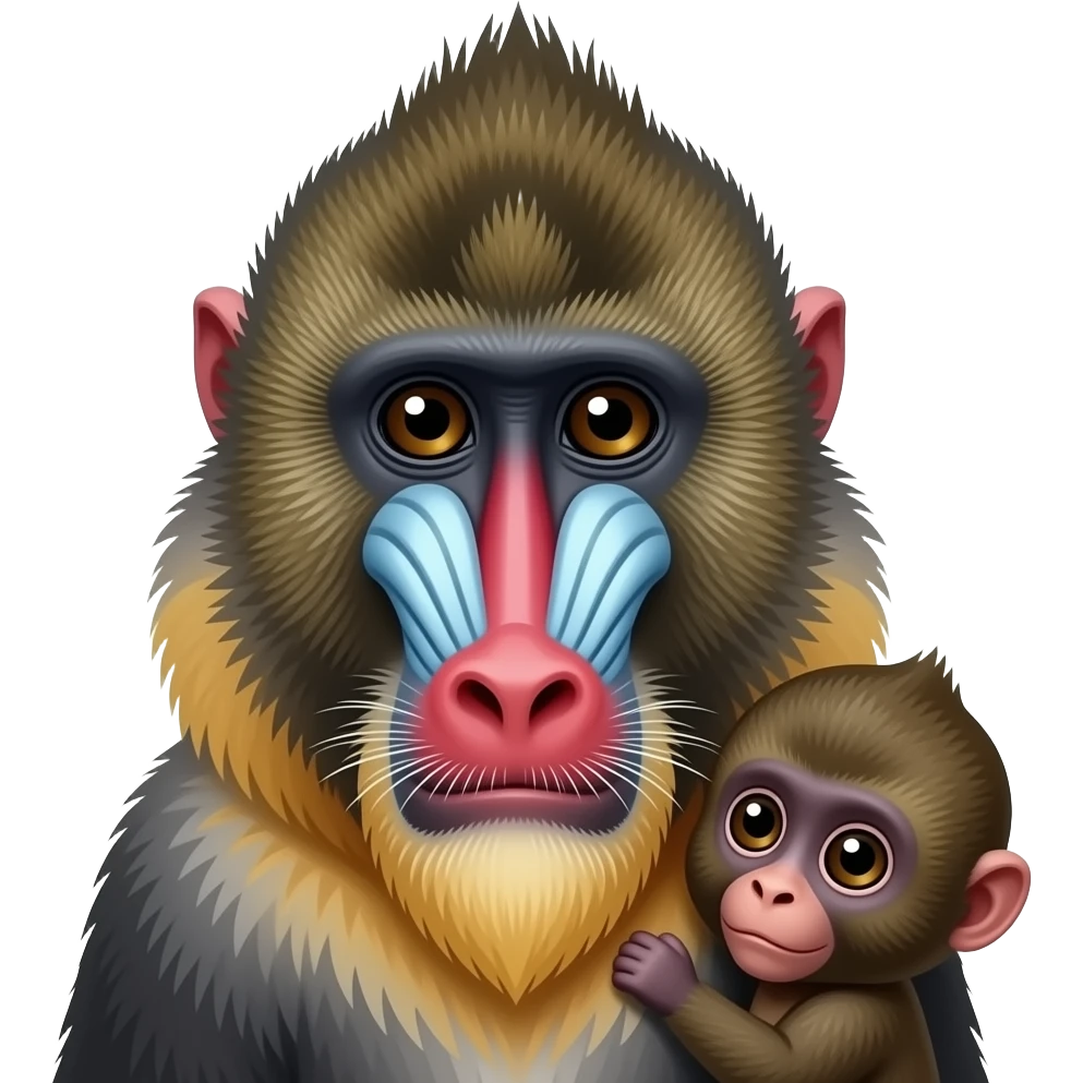 Mandrill on the baby mandrill face emoji