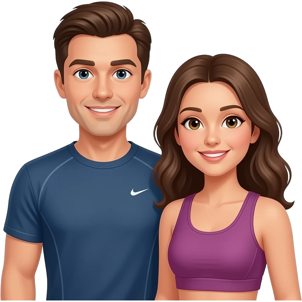 Couple with brown hair at overreaction point Zion looking at the views in athletic lululemon clothes emoji